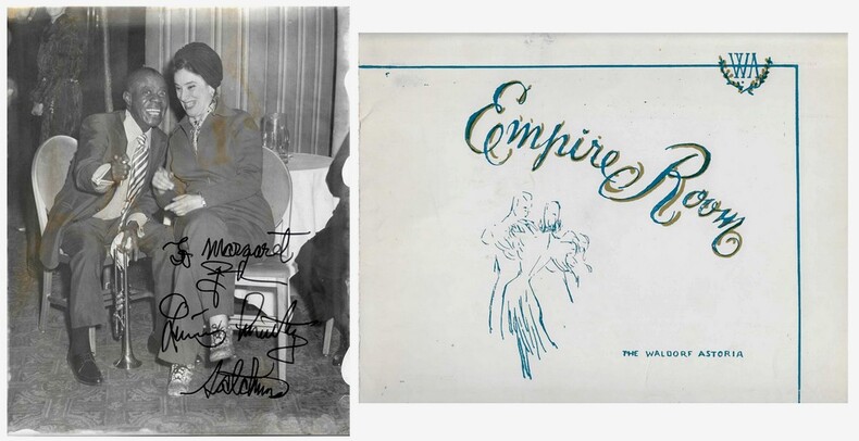 Magnifique photographie argentique en noir et blanc d&eacute;dicac&eacute;e par Louis Armstrong.. ( Photographies - Musique - Jazz ) - Louis Armstrong.