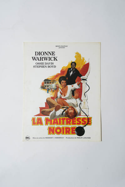 Rare affichette originale, d'exploitation en salles, pour le film "  La Ma&icirc;tresse noire ".. ( Cin&eacute;ma - Affiches ) - Ren&eacute; Ch&acirc;teau - Herbert J. ...