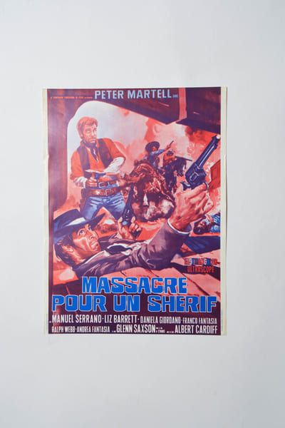 Rare affichette originale de film, d'exploitation en salles, pour le western spaghetti italien  " Massacre pour un sh&eacute;rif  ".. ( Cin&eacute;ma - Affiches ...