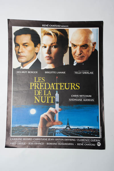 Rare affiche originale, d'exploitation en salles, pour le film " Les Pr&eacute;dateurs de la nuit ".. ( Cin&eacute;ma - Affiches - Horreur ) - Ren&eacute; Ch&acirc;teau - Jess ...