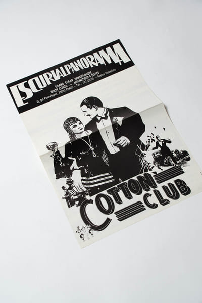 Rare affichette originale d'exploitation pour la salle de cin&eacute;ma l'Escurial-Panorama et la projection du film am&eacute;ricain " Cotton Club (The Cotton ...