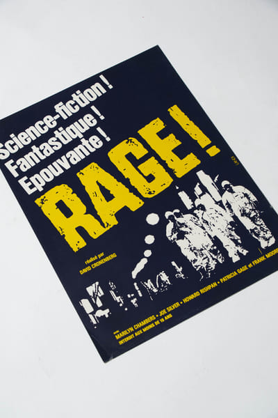 Rare affichette originale, d'exploitation en salles, pour le film am&eacute;ricain " Rage ".. ( Cin&eacute;ma - Affiches - Horreur ) - David Cronenberg.