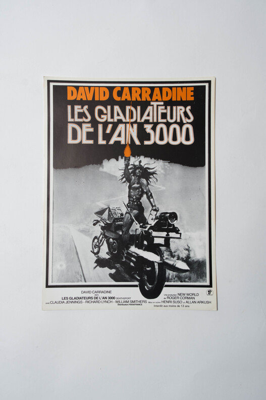 Rare affichette originale, d'exploitation en salles, pour le film am&eacute;ricain " Les Gladiateurs de l'an 3000 (Deathsport) ".. ( Cin&eacute;ma - Affiches - ...