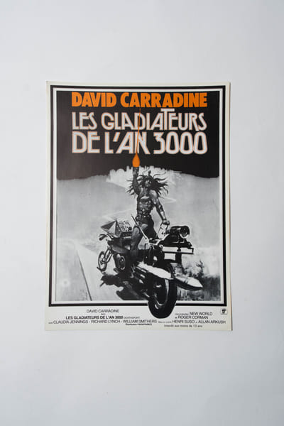 Rare affichette originale, d'exploitation en salles, pour le film am&eacute;ricain " Les Gladiateurs de l'an 3000 (Deathsport) ".. ( Cin&eacute;ma - Affiches - ...
