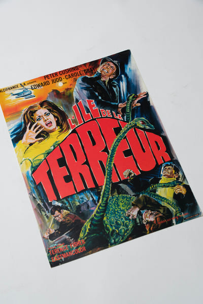 Rare affichette originale d'exploitation en salles, pour le film anglais " L'&Icirc;le de la terreur (Island of Terror) " .. ( Cin&eacute;ma - Affiches - Horreur ) ...