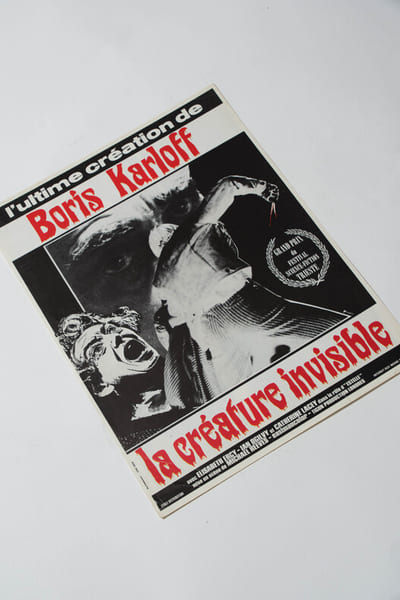 Rare affichette originale d'exploitation en salles, pour le film anglais " La Cr&eacute;ature invisible (The Sorcerers) " .. ( Cin&eacute;ma - Affiches - Horreur ) ...