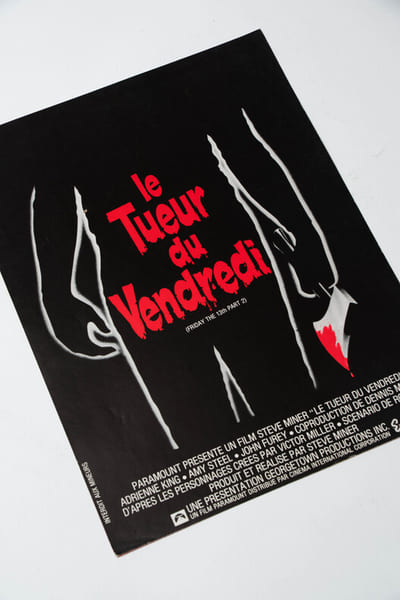 Rare affichette originale d'exploitation en salles, pour le film am&eacute;ricain " Vendredi 13 - Chapitre 2 : Le Tueur du vendredi (Friday the 13th Part 2) ...