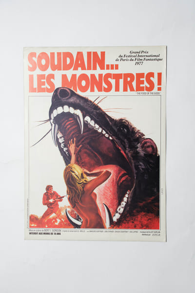 Rare affichette originale d'exploitation en salles, pour le film canado-am&eacute;ricain " Soudain... les monstres (The Food of the Gods) " .. ( Cin&eacute;ma - ...