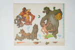 Walt Disney, productions France : Rare PLV avec 7 figurines en carton &agrave; suspendre extraite du film d'animation " Le Livre de la jungle ( The Jungle ...