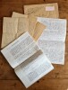 Exceptionnel ensemble consacr&eacute; &agrave; Elie Faure, compos&eacute; d'un texte tapuscrit de 6 feuilles intitul&eacute;e " Classicisme " et de trois longues lettres ...