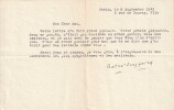 Belle lettre tapuscrite, sign&eacute;e, de Andr&eacute; Siegfried.. Andr&eacute; Siegfried.