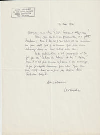 Superbe Lettre manuscrite signée, datée et dédicacée par Léo Malet destinée à l'éditeur, auteur et critique Alfred Eibel.