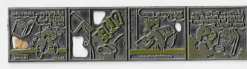 Magnifique plaque de m&eacute;tal grav&eacute;e ( zincographie ) de Pif Gadget avec un strip de Pif d'apr&egrave;s d'apr&egrave;s Jos&eacute; Cabrero Arnal. . ( Bandes Dessin&eacute;es - Objet ...