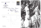 Superbe lot de 6 carte de voeux manuscrites, sign&eacute;es, de Thomas Owen &agrave; Michel Schepens, parlant de Georges Simenon, Bob Morane et Henri Vernes. ( 4 ...