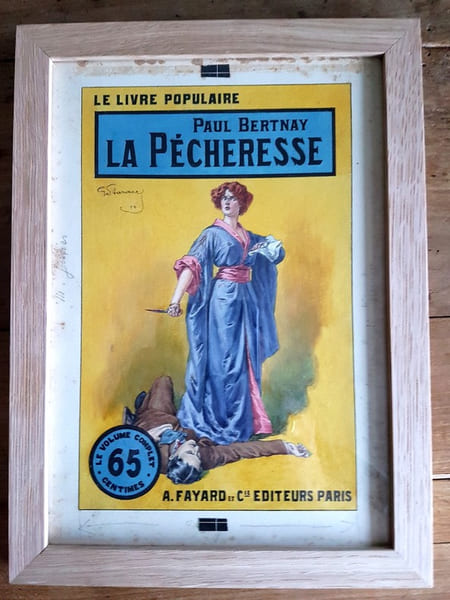 Dessin original a la gouache pour la couverture du Livre Populaire de Paul Bertnay, intitul&eacute; : La P&eacute;cheresse.. ( Dessins Originaux ) - Gino Starace