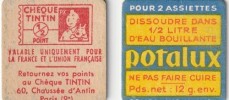 Dépliant publicitaire de 4 pages, reprenant les principaux produits diffusés en échange des Points Tintin + 6 points Tintin pour les Potages " Potalux ...