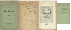 La Rivi&egrave;re avec un portrait par Max Jacob. ( Tirage unique &agrave; 300 exemplaires num&eacute;rot&eacute;s. Exemplaire enrichi d'une magnifique d&eacute;dicace de Marcel B&eacute;alu &agrave; ...