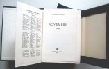 Novembre. ( Tirage de luxe numéroté à 78 exemplaires sur vélin, sous chemise et double emboîtage ).. Georges Simenon.
