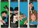 Hergé, boîte avec 10 Ex-libris " Tintin ".. ( Bandes Dessinées Objets Para-BD ) - Georges Rémi dit Hergé - Tintin.