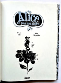 Alice au Pays des Singes, tome 1. ( Tirage de tête limité à 600 exemplaires numérotés, enrichis d'un ex-libris couleurs, signé par Nicola Keramidas et Tebo ).