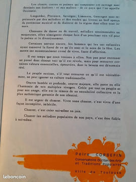 Cançons popularas e contes d'Occitania [Chansons populaires et contes d'Occitanie]. Conservatòri occitan dels arts e tradicions popularas de Tolosa