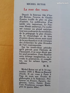 La Rose des Vents - 32 Rhumbs pour Charles Fourier . BUTOR, Michel