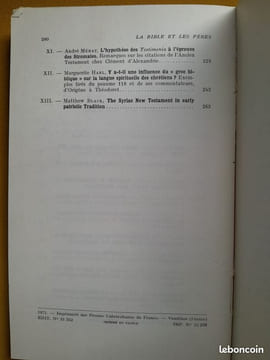 La Bible et les Pères. Colloque de Strasbourg, 1er-3 octobre 1969. Centre d'études supérieures spécialisé d'histoire des religions de Strasbourg