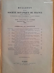 BULLETIN DE LA SOCIÉTÉ BOTANIQUE DE FRANCE, TOME SOIXANTE ET ONZIÈME (Quatrième série. - Tome XXIV)