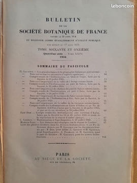 BULLETIN DE LA SOCIÉTÉ BOTANIQUE DE FRANCE, TOME SOIXANTE ET ONZIÈME (Quatrième série. - Tome XXIV). Coll.