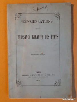 Considérations sur la puissance relative des États. Anonyme