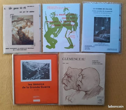 Lot de 5 plaquettes éducatives (CRDP) avec diapositives sur la Grande guerre (1914-1918). Centre régional de documentation pédagogique (CRDP)