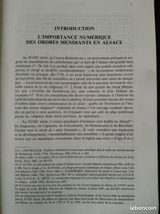 Les Ordres Mendiants en Alsace au XVIIIe siècle