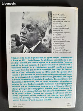 Celse contre les Chrétiens – La réaction païenne sous l'Empire romain. Louis Rougier