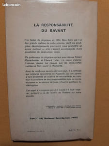 La responsabilité du savant dans le monde moderne