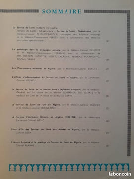 Le service de santé des armées en Algérie 1830-1958. Coll.