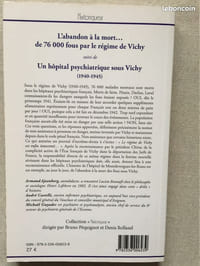 L’abandon à la mort de 76000 fous par le régime de Vichy – Un hôpital psychiatrique sous Vichy (1940-1945)