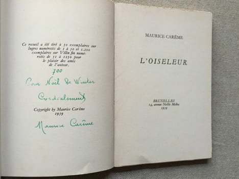 L’Oiseleur. CARÊME, Maurice