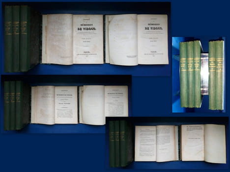 Mémoires d'un forçat, ou Vidocq dévoilé... (3 volumes en édition originale).
SUIVI DE...
Supplément aux Mémoires de Vidocq, ou Dernières ...