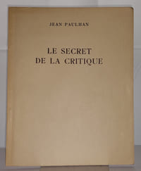 LE SECRET DE LA CRITIQUE.  
Extrait de la revue MESURES, N°10/25 exemplaires. 
De la bibliothèque de Jean Caupenne,collaborateur des premiers numéros de la Révolution Surréaliste.