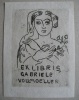 Exlibris Gabriele Vollmoeller. Mädchen mit Blütenzweig. Kaltnadel auf Japanpapier. Zürich, um 1930/35, in der Patte monogrammiert (H P). Blattgrösse : ...