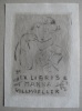 Exlibris Hanna Vollmoeller. Lesendes Mädchen. Kaltnadel auf Japanpapier. Zürich, um 1930/35, in der Patte monogrammiert (H P). Blattgrösse : 12 x 8,6 ...