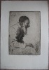 The old Jew (1st st.). Etching, stated and signed in pencil by the artist. No date. 28 x 19,5 cm. Plate : 17,5 x 12,5 cm.. LANCASTER (Percy).