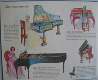 Frau Musikas Bilderbuch für grosse und kleine Kinder gezeichnet von Trudy Wünsche. Den Text verfasste Dr. Martin Hürlimann, beraten durch Dr. Walter Nef und Dr. Bernhard Paumgartner.