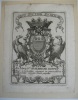 Ex Libris Dni. Richard de Ruffey, Regi a Consiliis, ejusque in generalibus Burgundioe Comitiis Electi perpetui. Ex libris armorié gravé sur cuivre ...