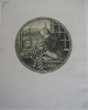 Kreisförmiges Exlibris. Devise : Ca ira. Gravure (Xylographie, Lithographie ?) signiert R. Münger 1911. Durchmesser : 6,5 cm. Berufs-Darstellung : ...