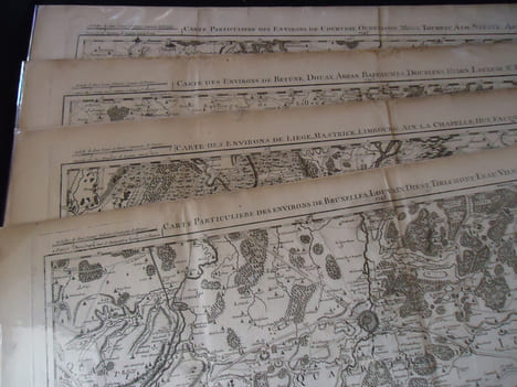 Six cartes géographiques des Flandres (1743-1744).. FRICX (Eugène-Henry), cartographe / CREPY (Etienne-Louis), graveur de géographie