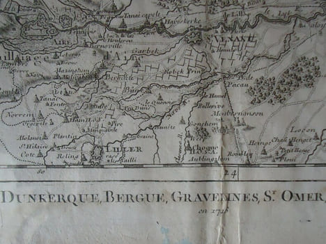 Six cartes géographiques des Flandres (1743-1744).. FRICX (Eugène-Henry), cartographe / CREPY (Etienne-Louis), graveur de géographie
