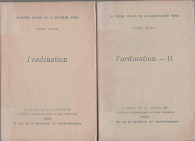 L'ORDINATION (2 volumes).