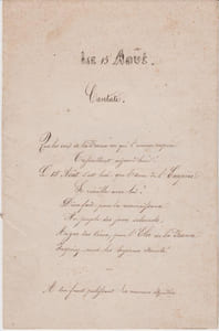 Le 15 août : cantate.