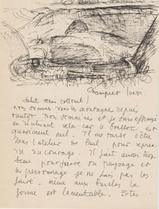 JACQUES PETIT : paintings, watercolors and drawings (1952-1962). Catalogue bilingue Exposition 21 septembre-13 octobre 1962. [LETTRE AUTOGRAPHE AU PEINTRE PAUL COLLOMB AVEC DESSIN A LA PLUME]